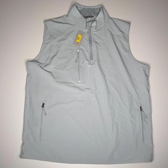 $150 Daniel Cremieux Signature Collection Men’s Gray 1/4 Zip Vest L New w/ Tags - Picture 1 of 12